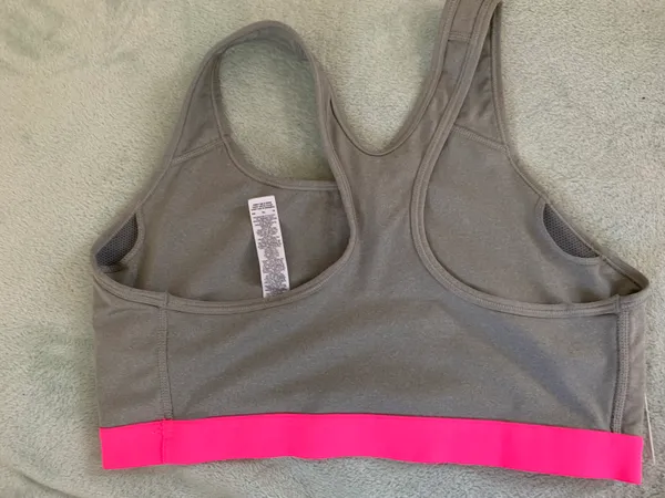 Nike Gray Pink Sports Bra - Image 2