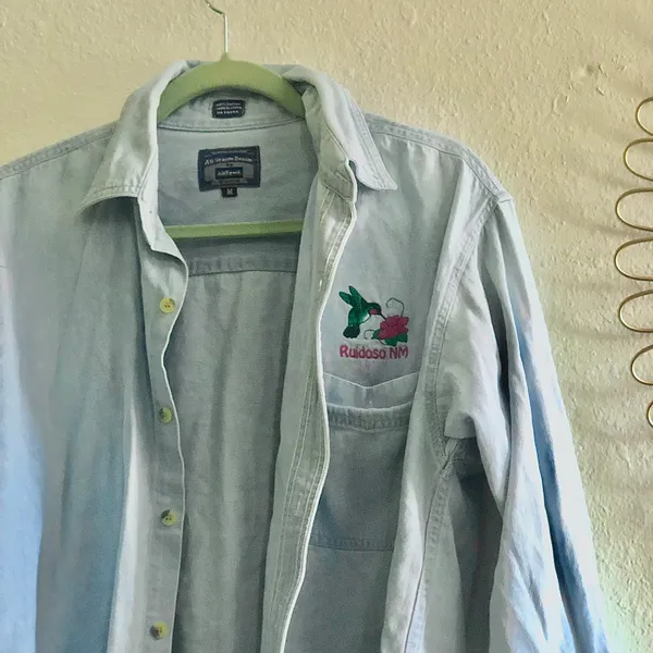 Denim shirt button up down shirt jacket shacket (Size M) Size M - Image 2