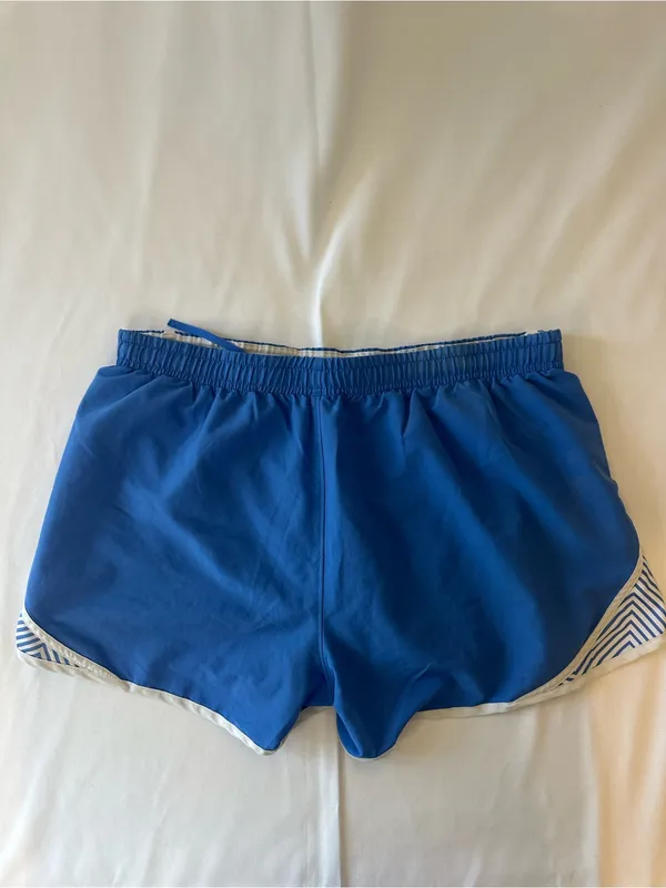 Under Armour Royal Blue Women's Athletic Shorts with White Trim - Image 4