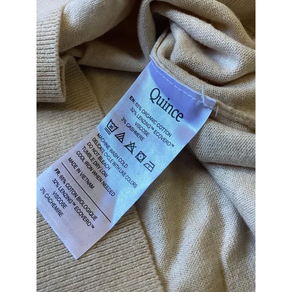 Quince Lightweight Cotton Cashmere Crew Sweater Heather Oatmeal M LB30091-WFVSHP - Image 6
