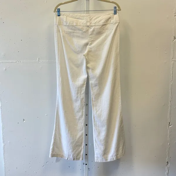 Y2K Inspired Charlotte Russe White Linen Blend Wide Leg Trousers Pants Size 6 - Image 2