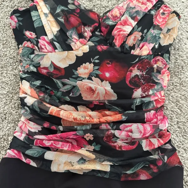 Express Floral Ruched Bodysuit - Image 8