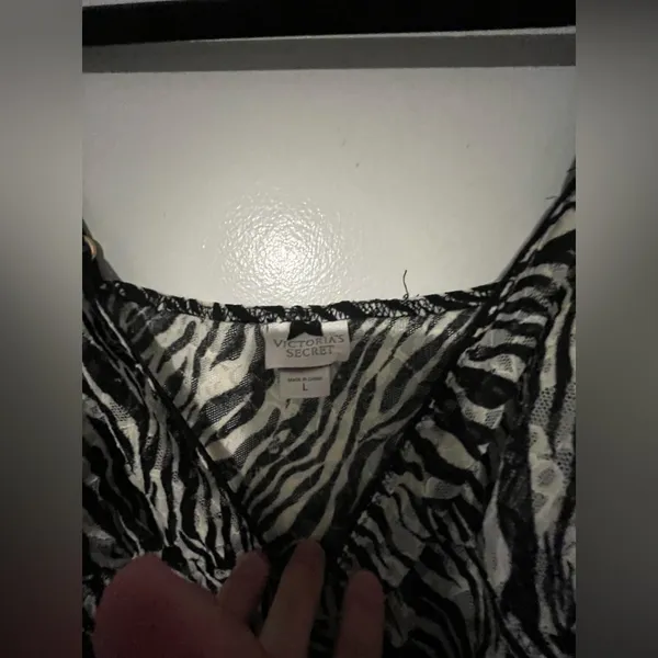 Victoria’s secret Vintage Y2K Zebra Print Slip Dress with Lace‎ Trim hem Size L - Image 5