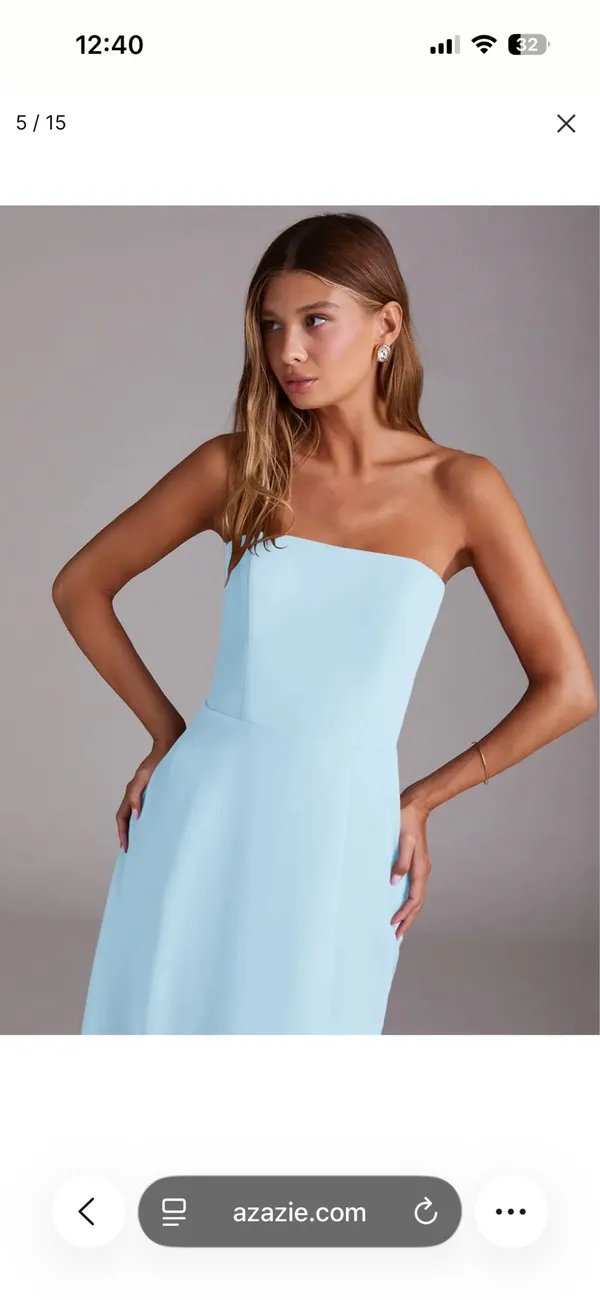 Azazie Baby Blue Bridesmaid Dress - Image 4