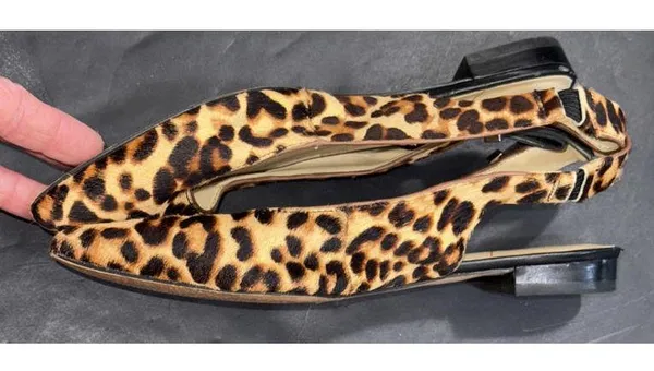 Sole Society Leopard Cow Hair Upper Slingback Point Toe Y2K Flats Women's Size 6 - Image 10