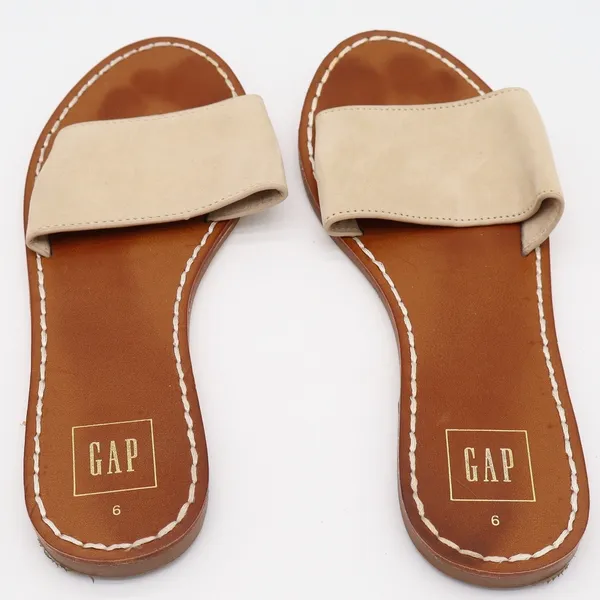 Gap Womens Flat Slide Sandals Iconic Khaki Brown Minimalist Slip On Size 6 - Image 5