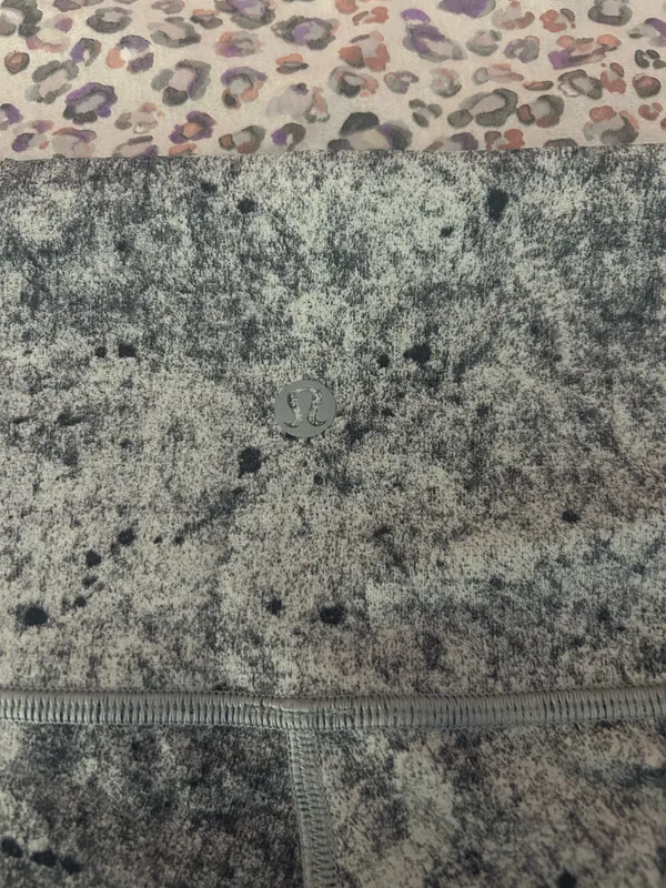 Lululemon Speckled Grey Leggings Motivate Heather Black Ankle Length 6 - Image 3