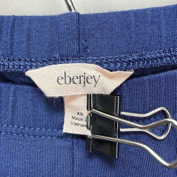 Eberjey Womens Gisele Tencel Modal Long Sleeve PJ Set Size XS Navy Ivory Pajamas - Image 7