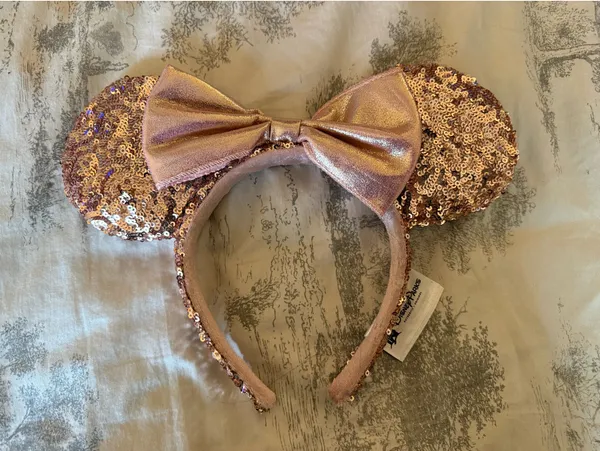 Disney Parks Rose Gold Sparkle Minnie Mouse Ears - Image 2