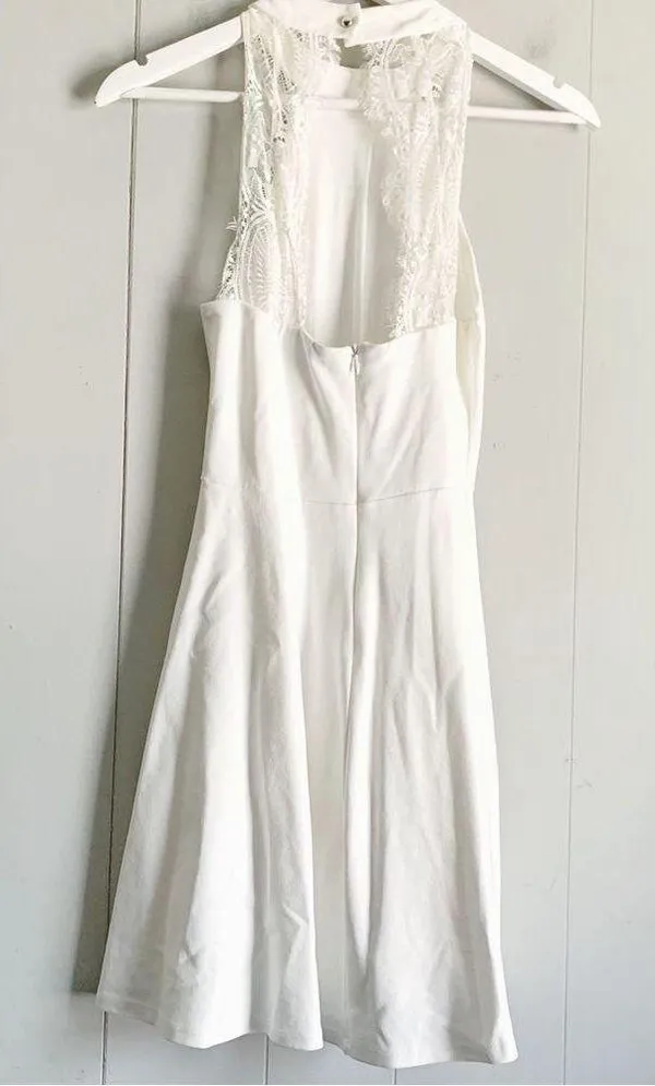 Hometown Girl White Lace Skater Dress S - Image 7
