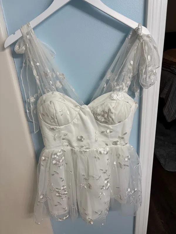 Lulus Tie Strap White Romper  - Image 4