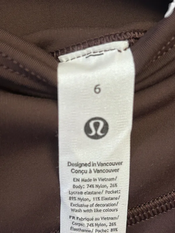 Lululemon Wunder Under SmoothCover High-Rise Tight 25" Size 6 Espresso NWT - Image 5