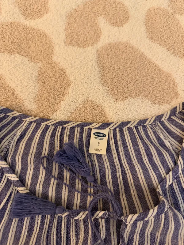 Old Navy Striped Blouse Blue White - Image 3