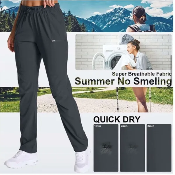 NWT ~ Women's Dark Gray UPF 50+ Quick Dry Breathable Hiking Cargo Pants ~ MEDIUM - Image 6