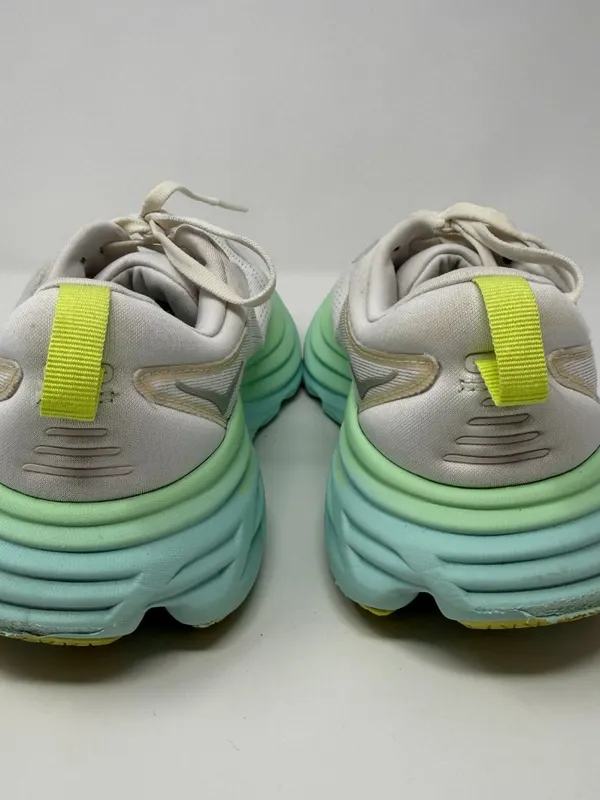 Hoka One One Bondi 8 Running Shoe Women's 6B Blanc de Blanc Sunlit Ocean Walking - Image 11