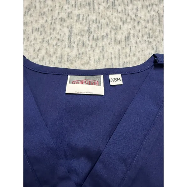Scrubzone by Landau‎ True Navy V-Neck Medical Scrub Top XSM 70221 NWT - Image 4