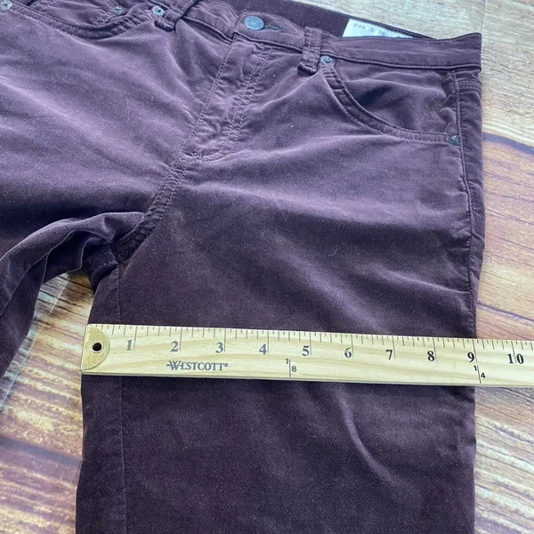 RAG & BONE 10 Inch Crop Flare Burgundy Suede Like Pants Size 28 Made In USA - Image 14