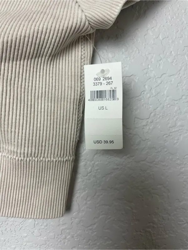 Bnwt! Aerie Ribbed Ring-Front Crop Top or Bralette in Light Beige Size L - Image 3