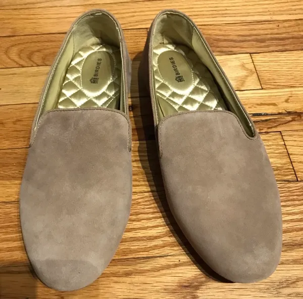 Birdies Starling Suede Leather Loafers Latte Slate comfy quilt preppy daily - Image 8