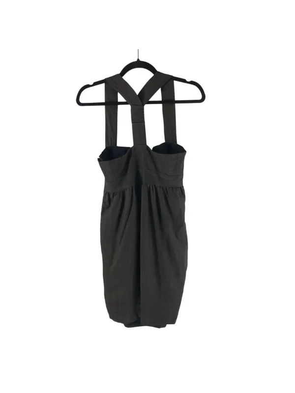 Laila Azhar Brown Wool Blend Suspender Dress Size 4 With Button Details Pockets - Image 2