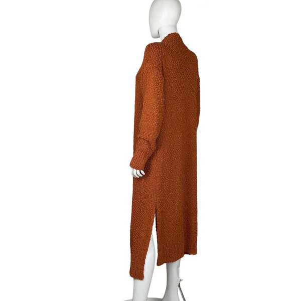 Andree by Unit Rust Orange Textured Long‎ Open Front Cardigan Sweater Size M - Image 10