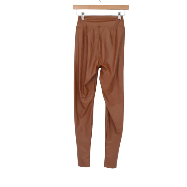 OFFLINE by Aerie Real Luxe Brown Faux Leather High Rise Leggings M - Image 6