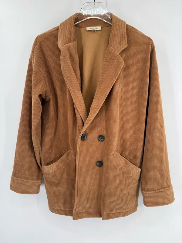 Madewell Women's‎ Knit Corduroy Redford Cotton Button Blazer Size small - Image 2