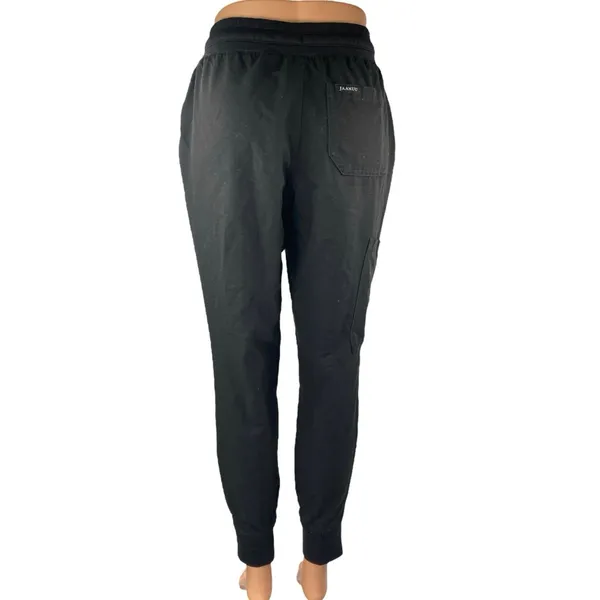 Jaanuu Women's Black Drawstring High Waisted Jogger Medical Scrub Pants Size XS - Image 3