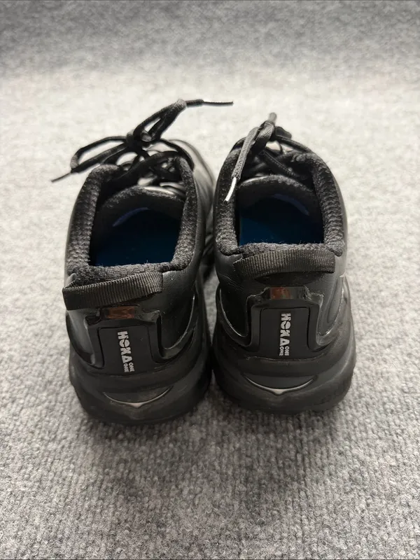 Hoka One One Black leather Walking Sneakers with Blue Lining - Image 6