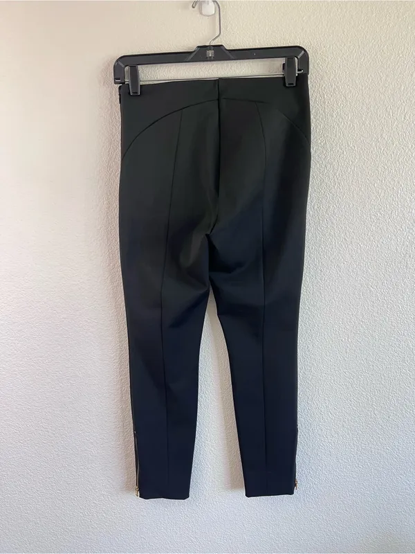 LOFT Women's High Waist Ponte Stretch Black Ankle Zip Legging Trouser‎ Cropped - Image 4