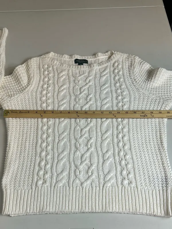 Lauren Ralph Lauren Cable Knit Soft Cotton Blend Chunky Open Knit Sweater Size L - Image 5