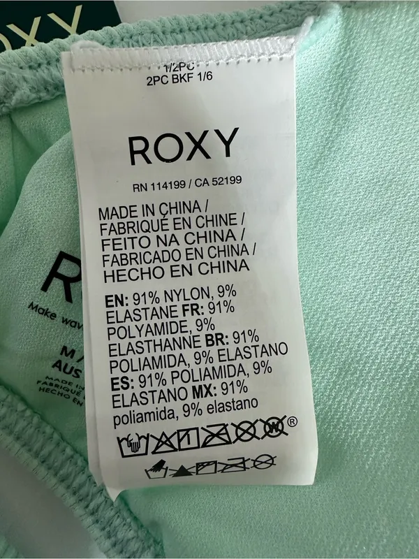Roxy Women’s Mind Of Freedom Fixed Triangle Bikini Top Sz Medium - Image 6