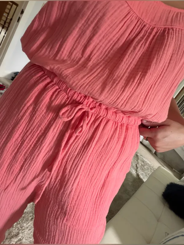 Evereve Womens Pink Sleeveless Drawstring Jumpsuit - Image 3