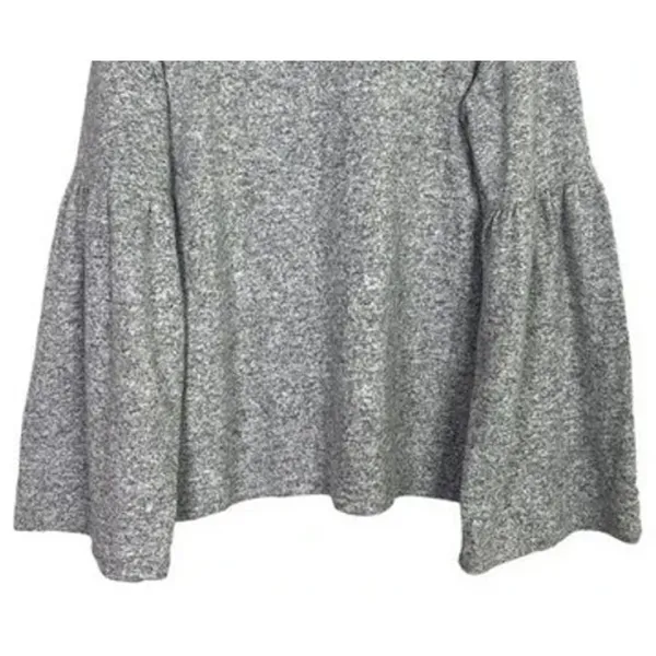 Zara Oversized Bell Longsleeve Soft Knit Pullover Sweater Crew Neck M Gray #4141 - Image 9
