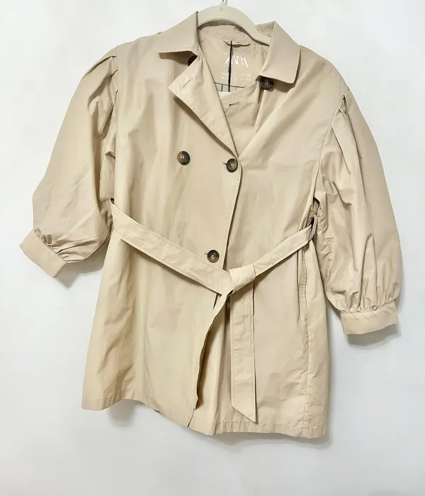 ZARA cropped quarter sleeve trench coat jacket - Image 4