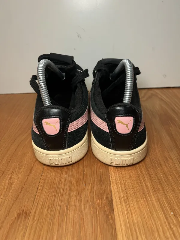 Puma Suede Shoes Womens Size 7.5 Black Pink Low Top Casual Sneakers 369725-11 - Image 6