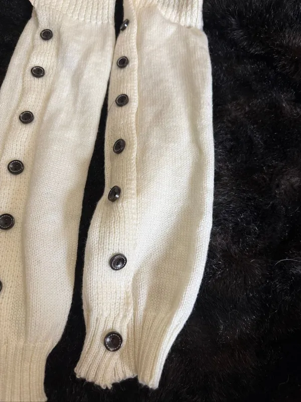 Buttoned Leg Warmers boot socks one size lace edge country warmth country - Image 2