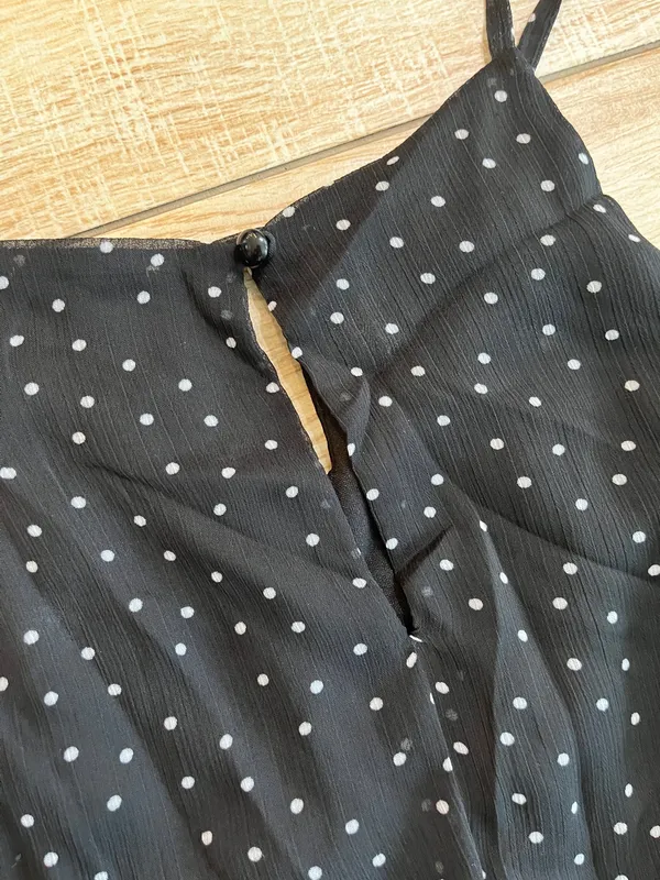 Womens Fortune + Ivy Black Polka Dot Maxi Dress - L - Image 5