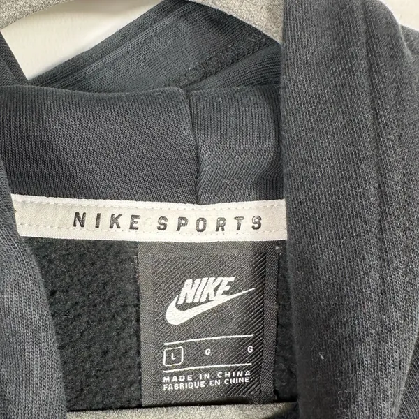 Nike Sportswear NSW Fleece Quilted Hoodie Womens L Black CJ6253-010 - Image 9