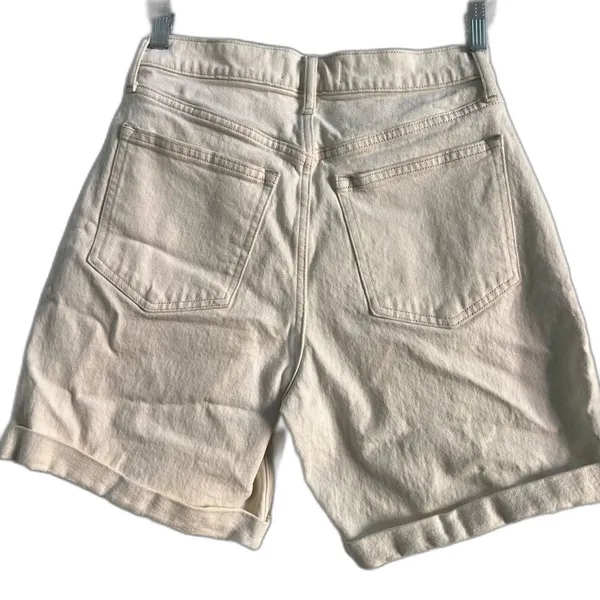 Abercrombie & Fitch Women’s Pleated Short Ultrasound High Rise White Sz 6 Denim - Image 4