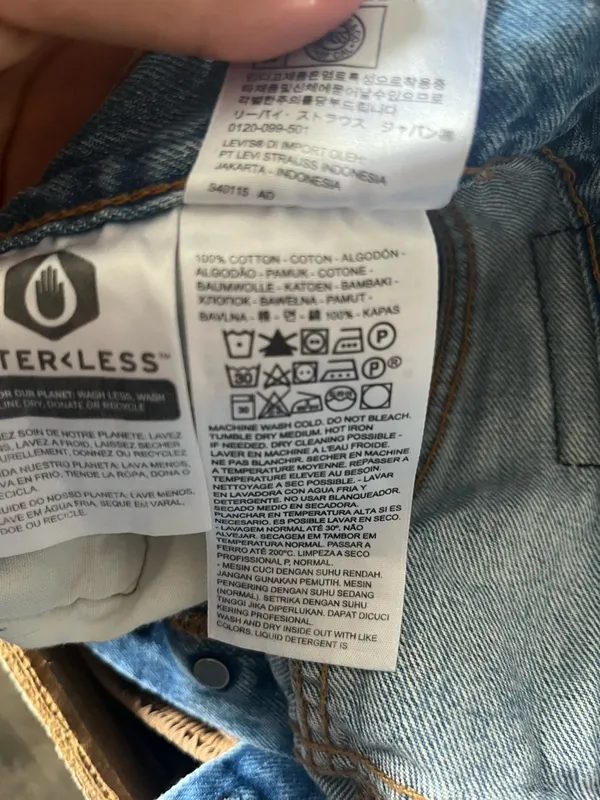 Levi's 501 Straight Jeans 27 Distressed Light Wash Button Fly Minimalist Capsule - Image 9