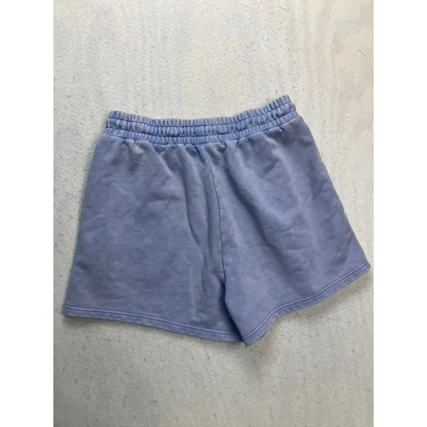 White Fox Sweat‎ Shorts Womens L Blue Rainbow Logo Drawstring Loungewear Cozy - Image 9