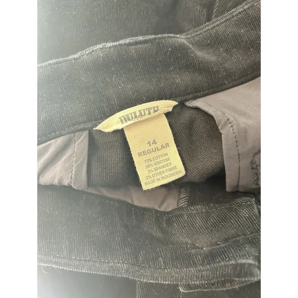 Duluth Trading Co Corduroy High Rise Skinny Ankle Pant Womens 14 Black - Image 3