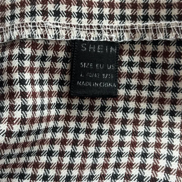 SHEIN Brown + white houndstooth-patterned mini or straight skirt Size L - Image 2
