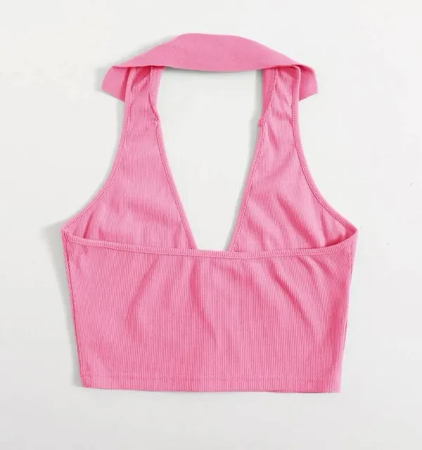 Pink Collared Halter Top - Image 2