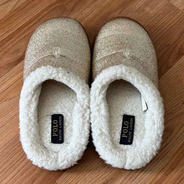 Polo Ralph Lauren Glittery Gold Slippers - Image 3
