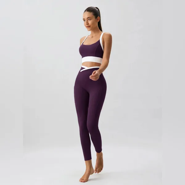 Berlook Activewear Purple Natural Waisted Leggings 25" - Image 4