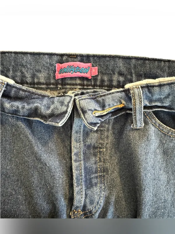 Edikted Roll Down Waist Distressed Baggy Jeans Women’s Size M Y2K - Image 7