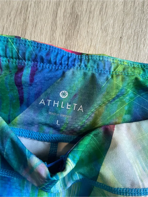 Athleta Colorwash Capri Leggings - Blue, Green, Pink - Image 2