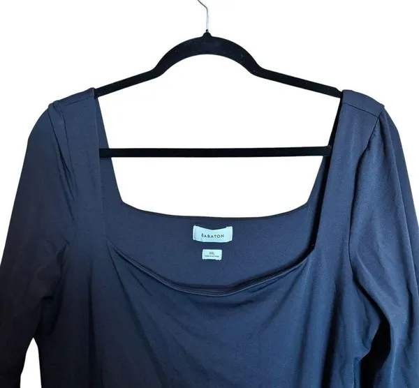 Babaton Aritzia Bodysuit Womens 2XL Black Snap Button Thong One Piece - Image 2